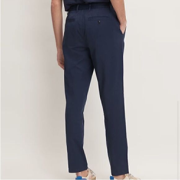 NWT Everlane The Organic Cotton Pleated Chino Deep Navy 33x32 - Picture 3 of 4